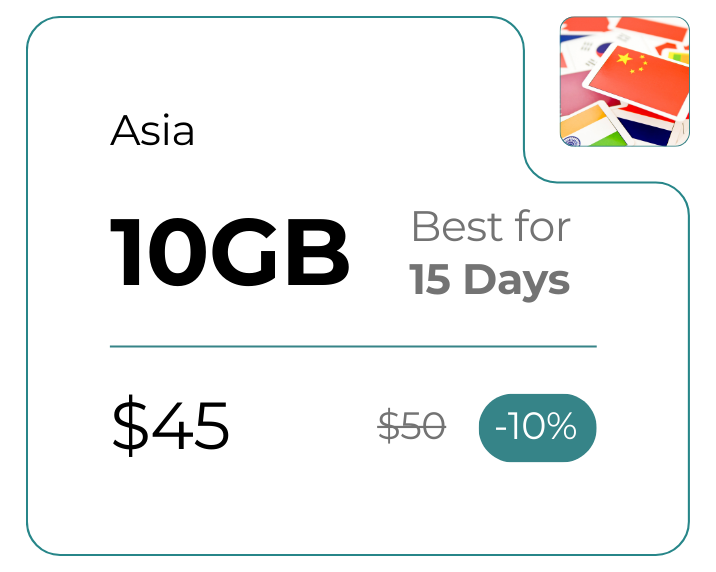 Asia 10 GB 30 Days