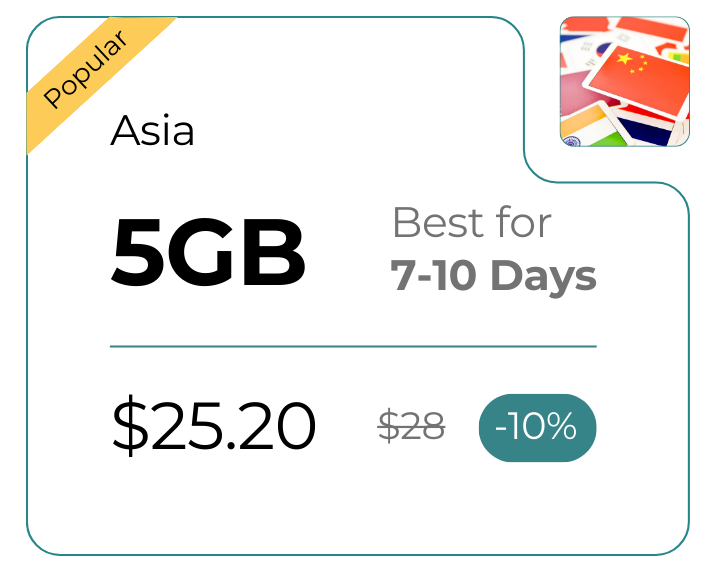 Asia 5 GB 30 Days