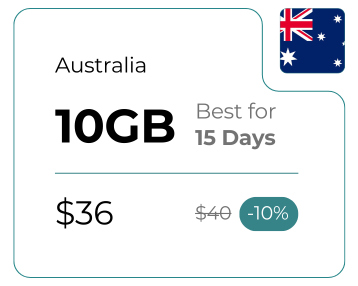 Australia 10 GB 30 Days