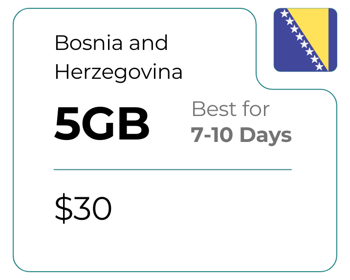 Bosnia and Herzegovina 5 GB 30 Days