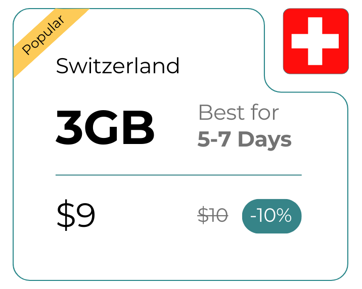Switzerland 3 GB 30 Days
