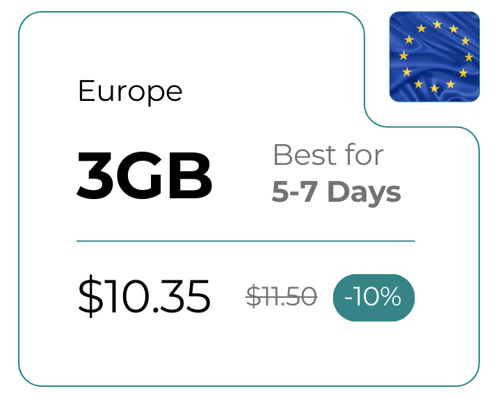 Europe 3 GB 30 Days