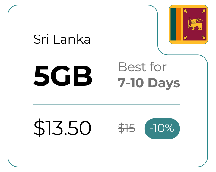 Sri Lanka 5 GB 30 Days