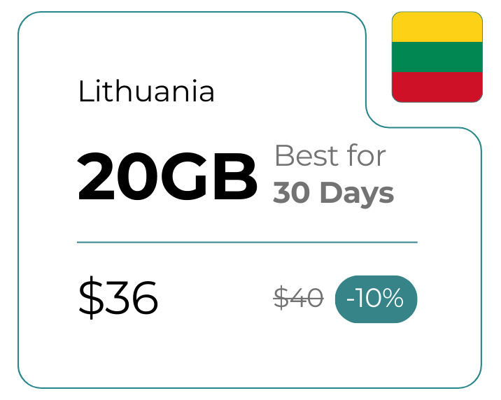 Lithuania 20 GB 30 Days