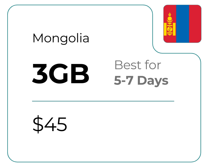 Mongolia 3 GB 30 Days