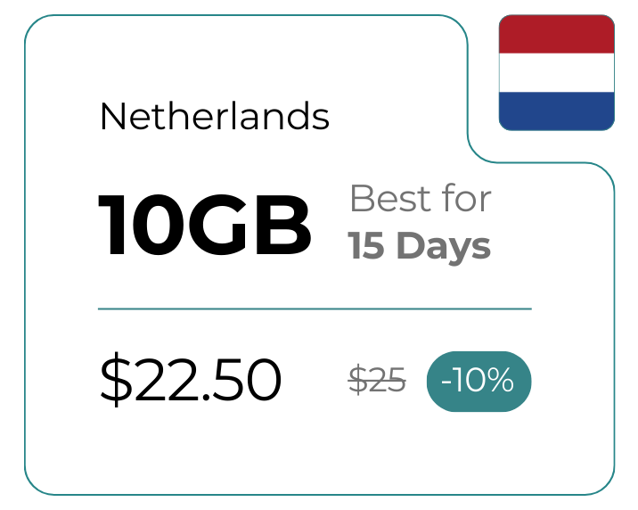 Netherlands 10 GB 30 Days