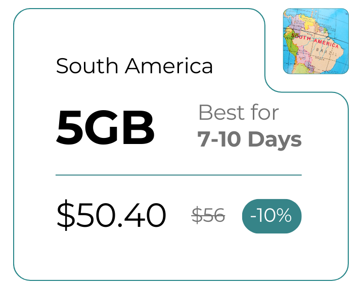 South America 5 GB 30 Days