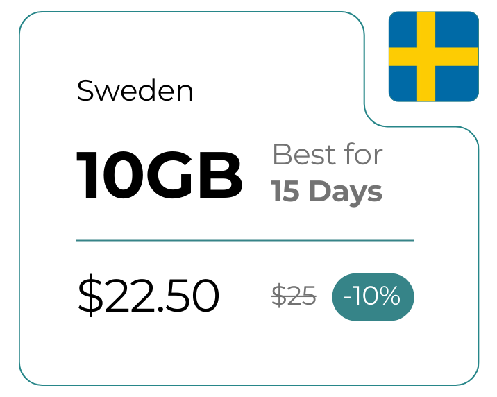 Sweden 10 GB 30 Days