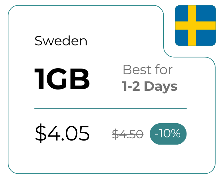 Sweden 1 GB 30 Days
