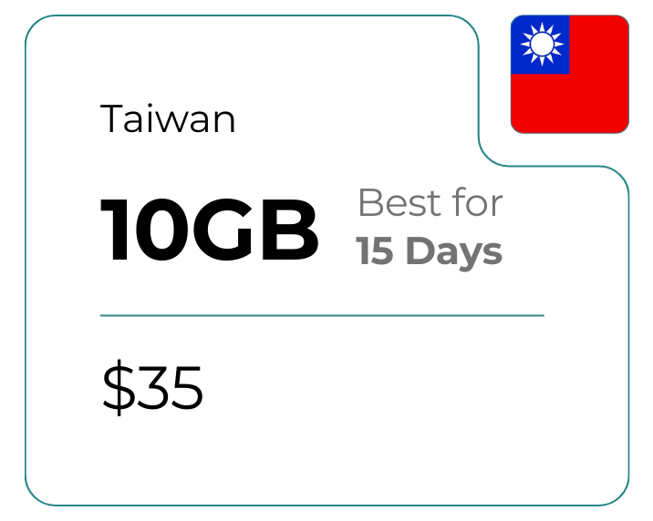 Taiwan 10 GB 30 Days