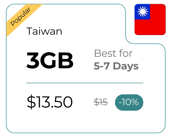 Taiwan 3 GB 30 Days