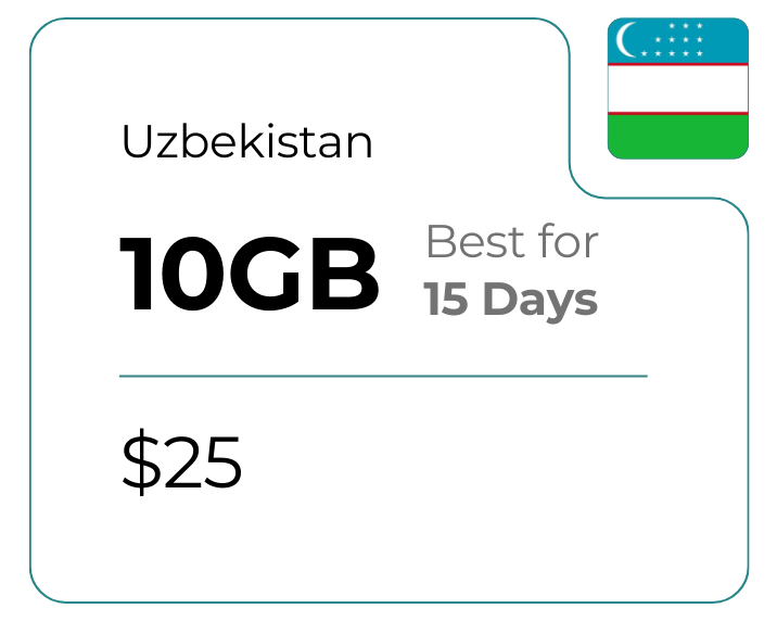 Uzbekistan 10 GB 30 Days